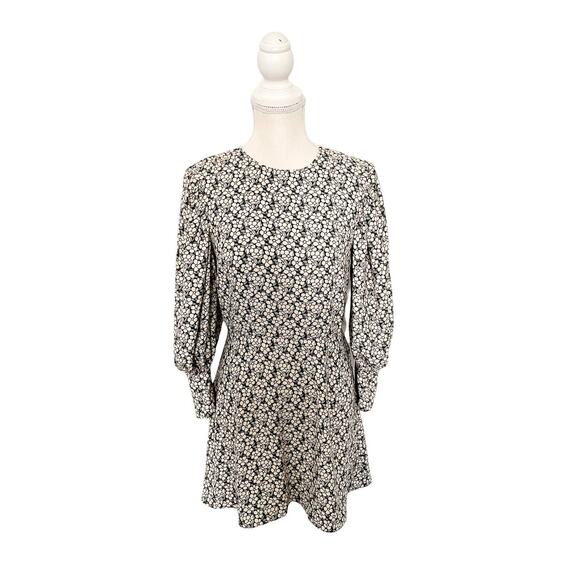 JAY GODFREY Rogen Floral Mini Dress Black Cream Size 4 New - Picture 1 of 10